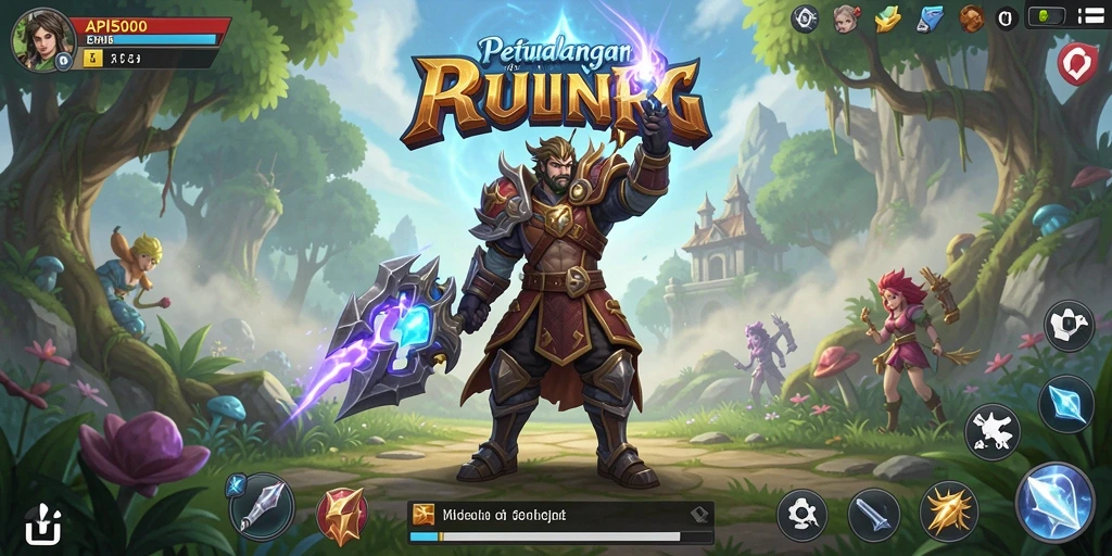 Screenshot gameplay API5000 yang menampilkan pertempuran epik dan eksplorasi dunia.
