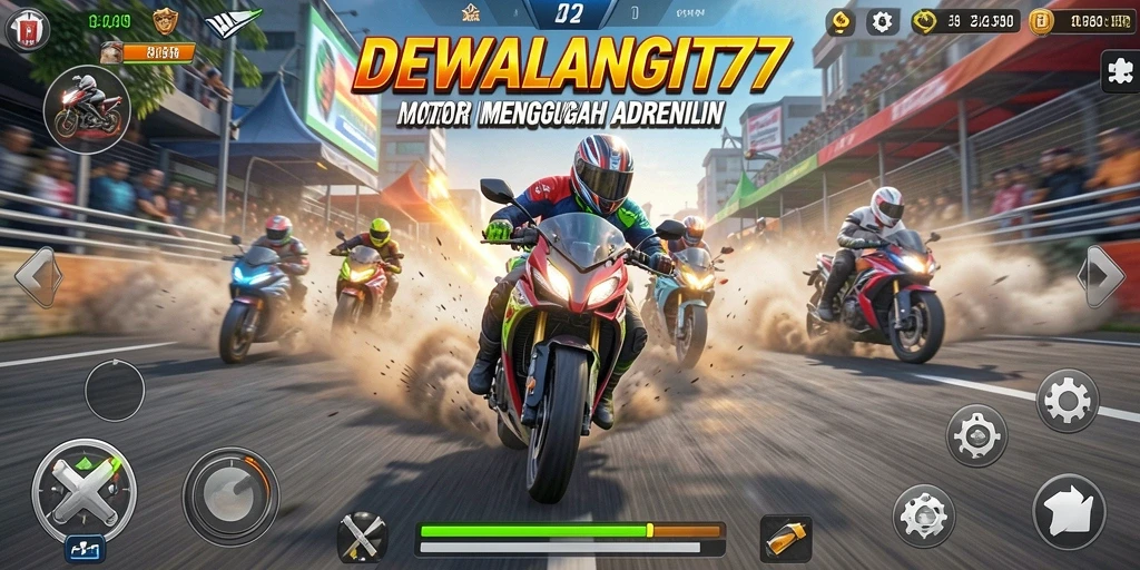 Gameplay seru dengan lintasan balapan yang menantang di DEWALANGIT77.