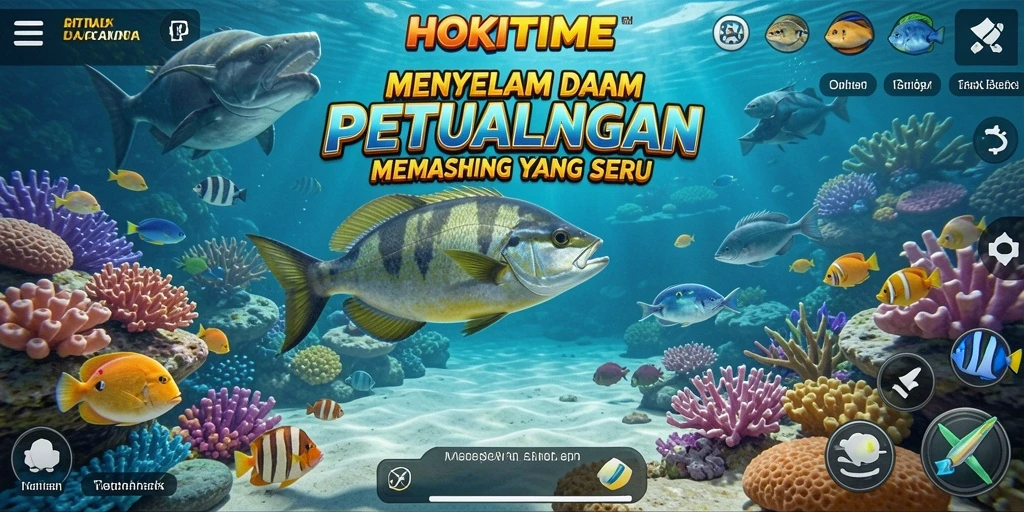 Screenshot HOKITIME menampilkan gameplay memancing yang menarik.