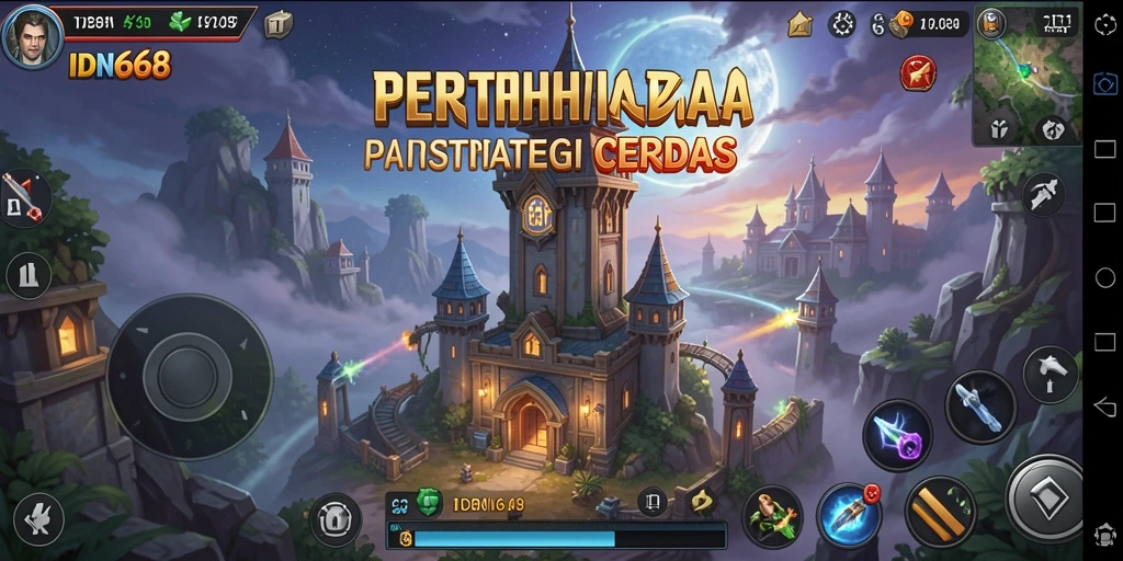 Tampilan gameplay menegangkan dari IDN668 Tower Defense.