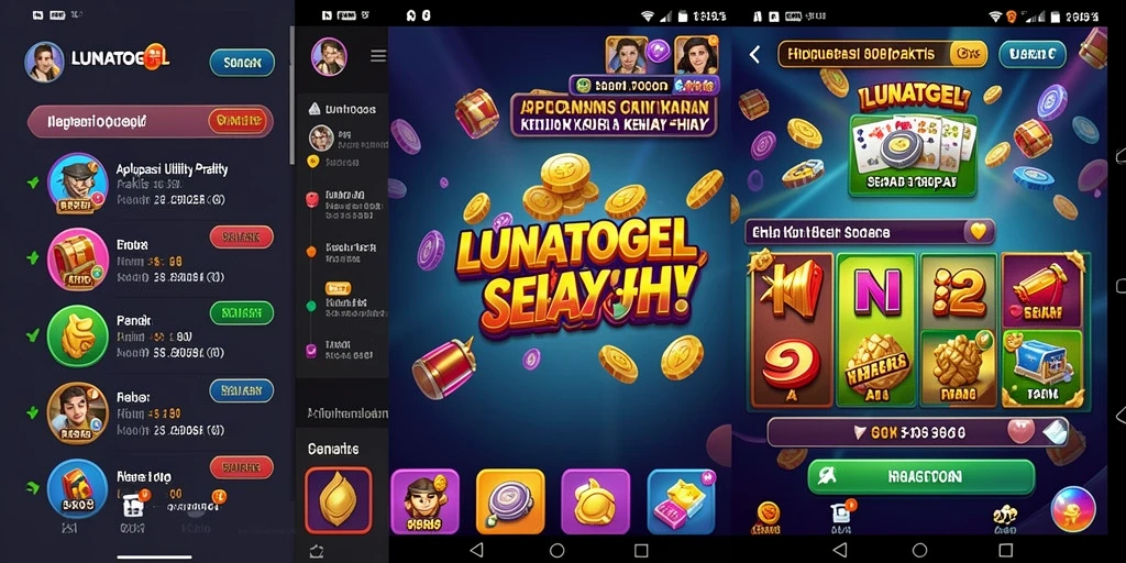 Tampilan aplikasi LUNATOGEL dengan fitur-fitur Utility yang bermanfaat.