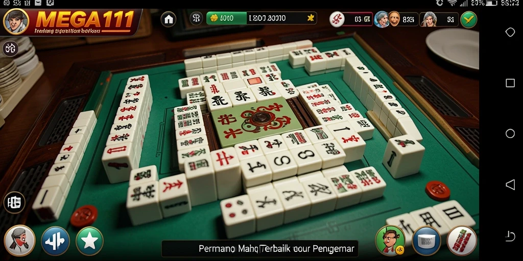 Tampilan antarmuka yang menarik dari MEGA111 dalam gameplay Mahjong.