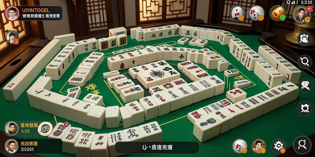 Tampilan seru dari gameplay UDINTOGEL saat mencocokkan ubin Mahjong.